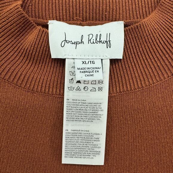 Joseph Ribkoff Sweater Womens XL Cinnamon Rib Knit Tunic Mock Neck Long Sleeve - Picture 2 of 11